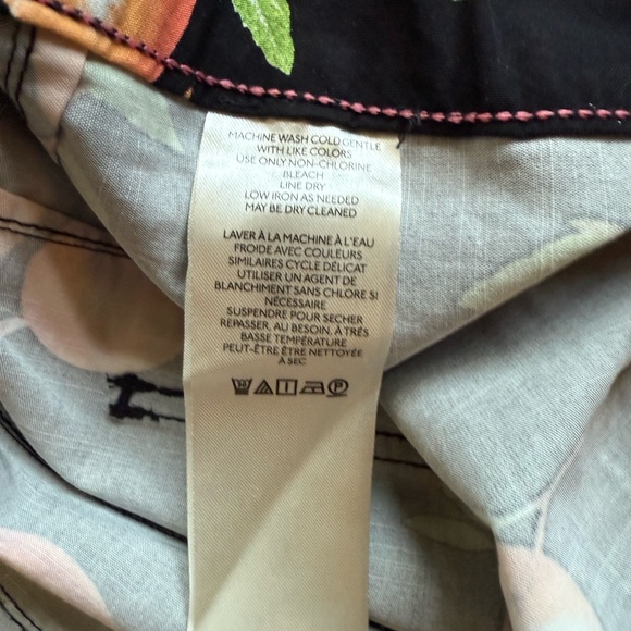 Anthropologie Maeve Black/ peaches Women's Pants size 25 - Picture 7 of 8